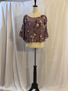 Ivory Love Floral Off-Shoulder Purple Top